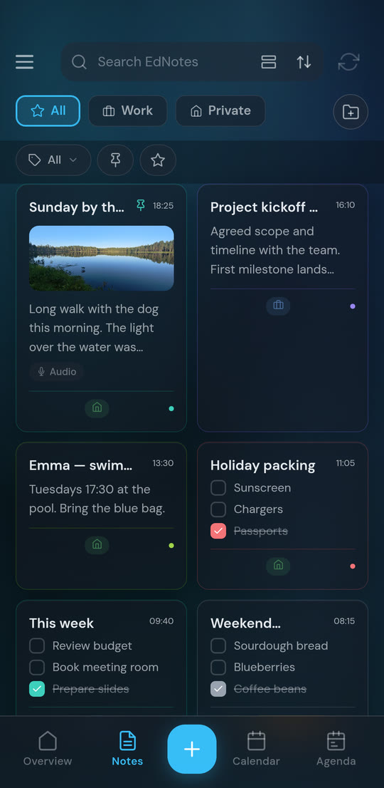 EdNotes i temat Ocean, mörkt läge